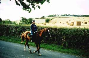 Julie Bailey riding through the Shropshire countryside